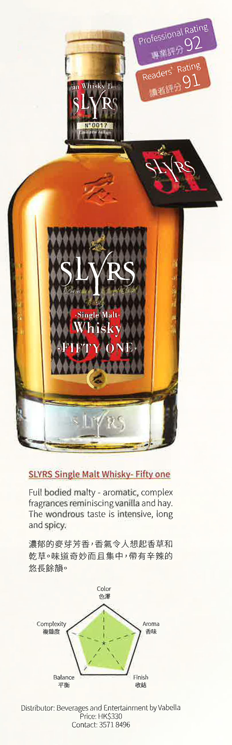 SLYRS Single Malt Whisky- Fifty one