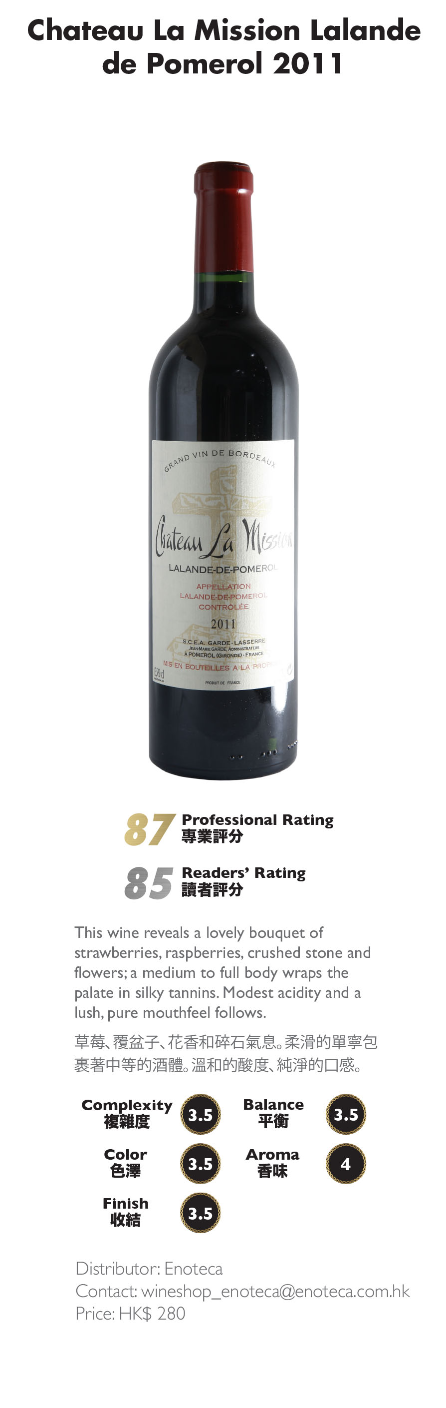 Chateau La Mission Lalande de Pomerol 2011